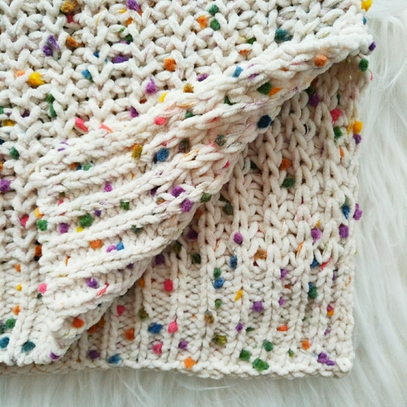 LAST 1! POL Confetti Sweater Dress Soft Chenille V Neck - Picture 6 of 8